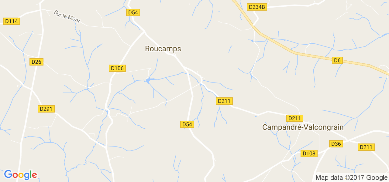 map de la ville de Roucamps