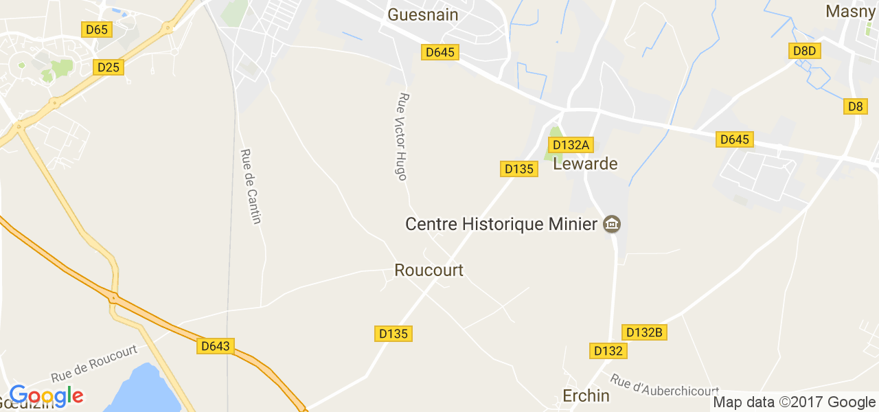 map de la ville de Roucourt