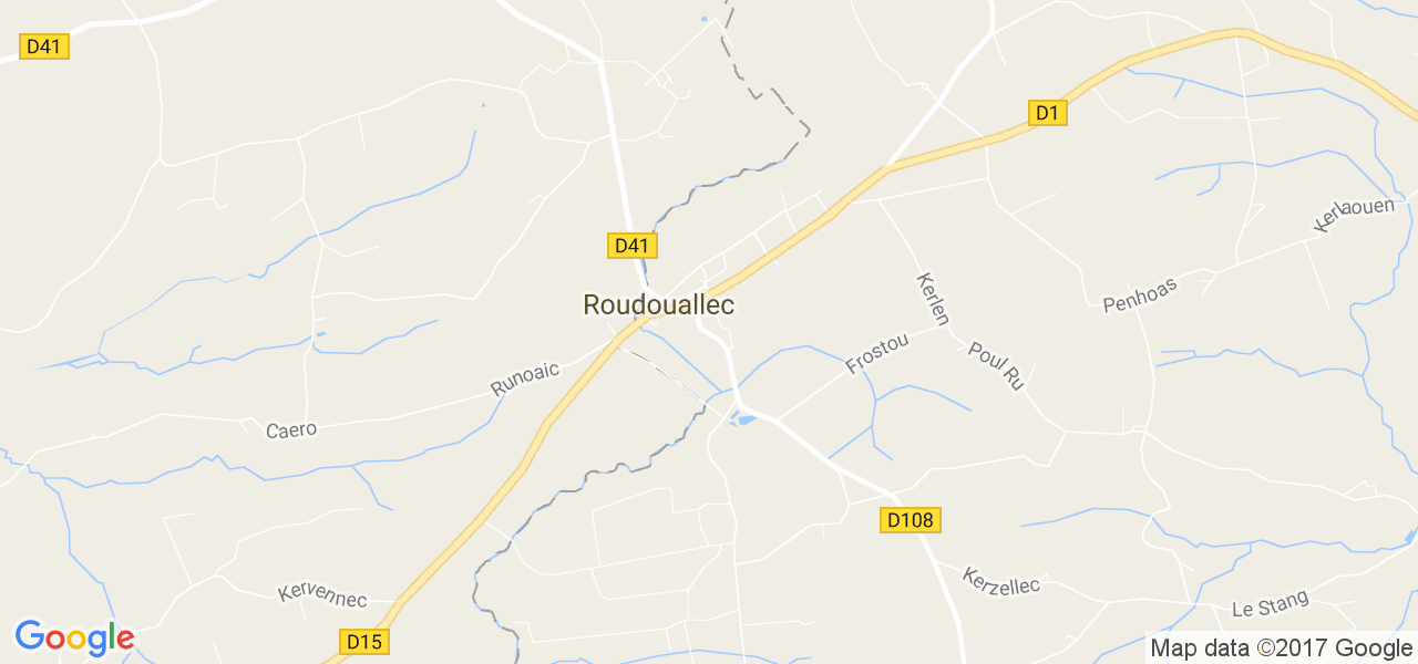 map de la ville de Roudouallec