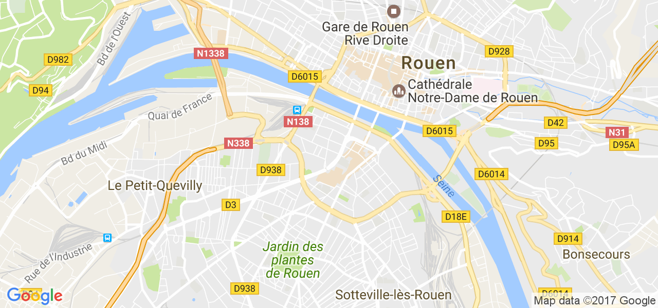 map de la ville de Rouen