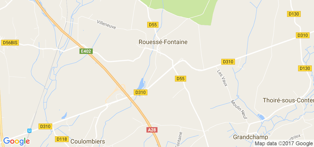 map de la ville de Rouessé-Fontaine