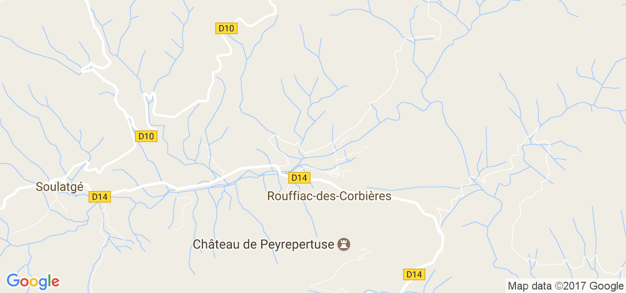 map de la ville de Rouffiac-des-Corbières