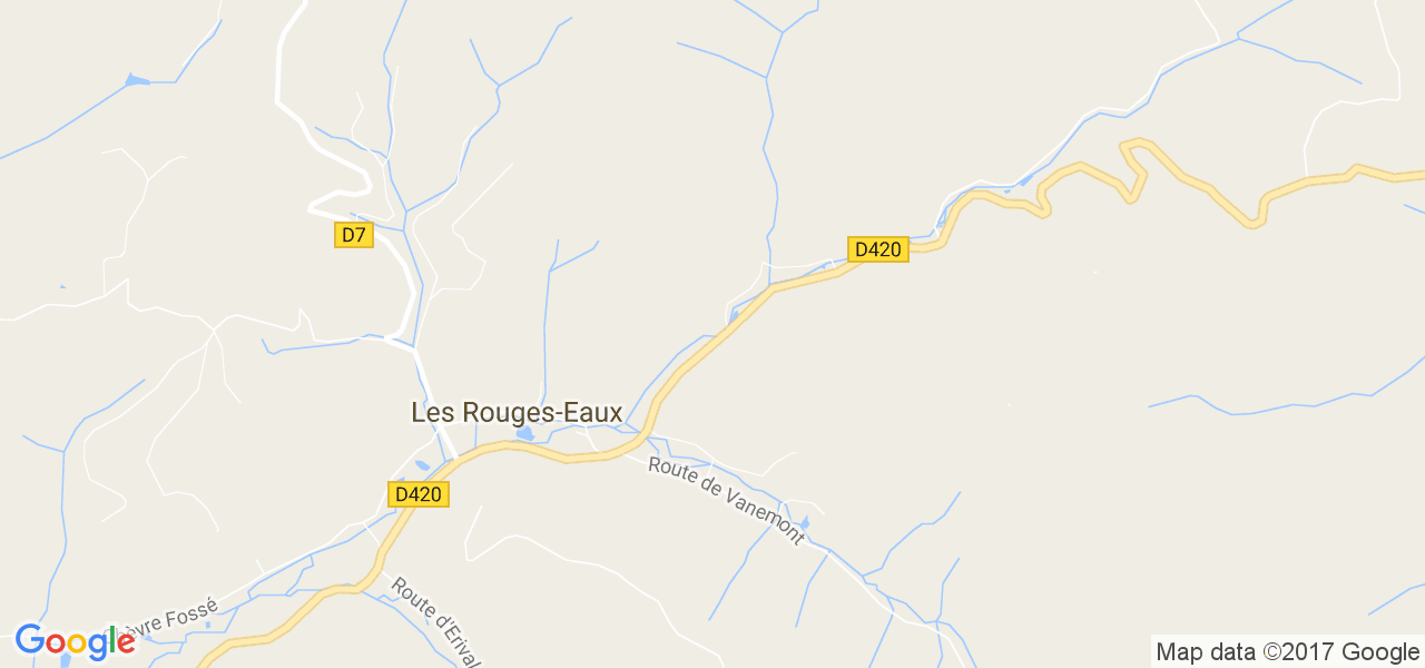 map de la ville de Rouges-Eaux