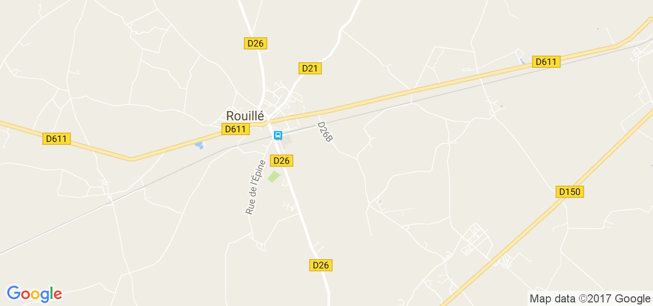 map de la ville de Rouillé