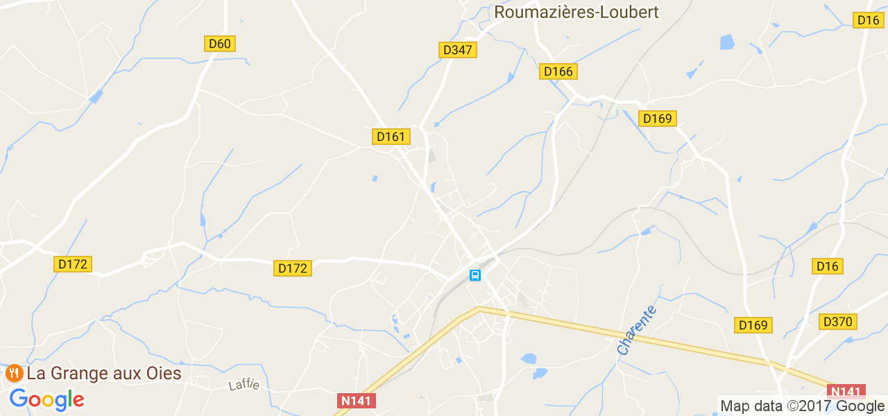 map de la ville de Roumazières-Loubert