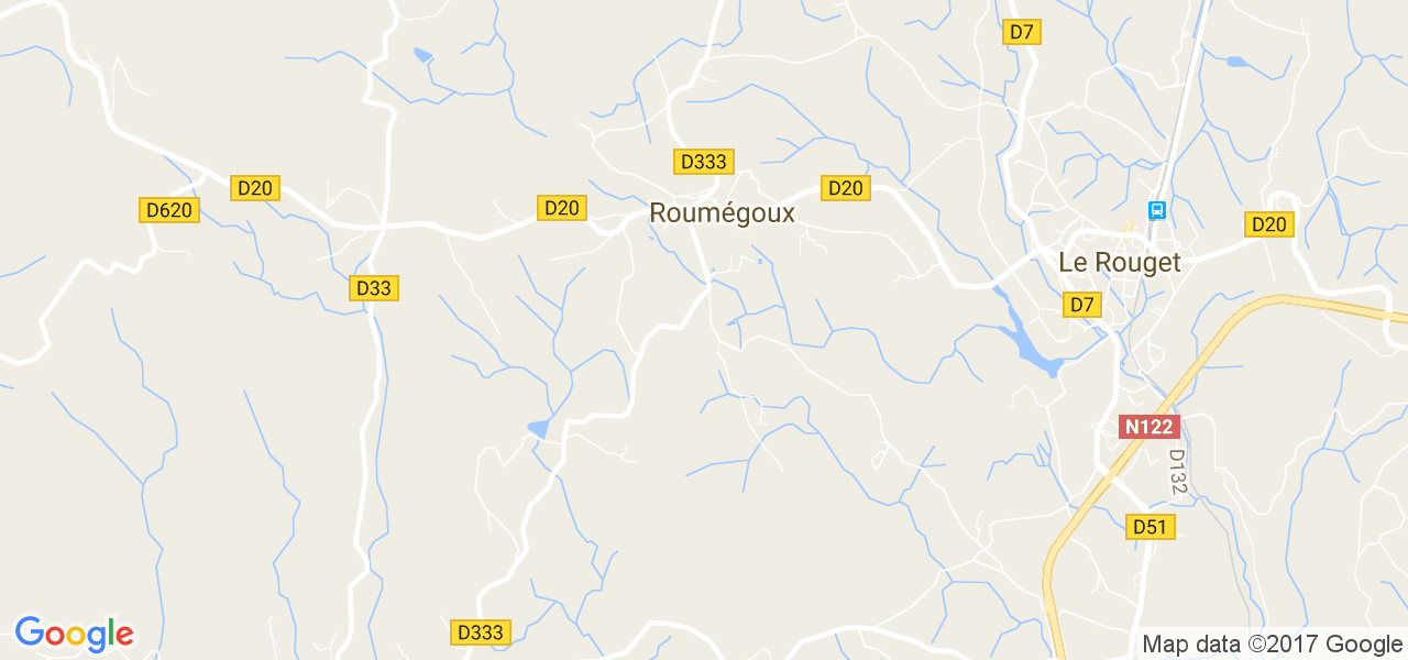 map de la ville de Roumégoux