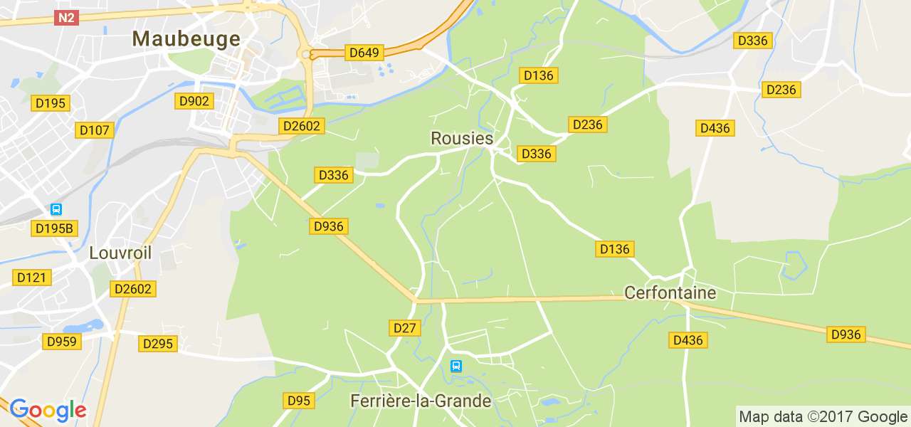 map de la ville de Rousies