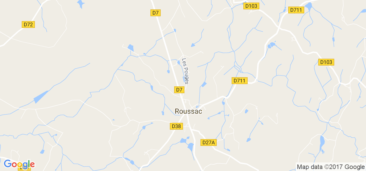 map de la ville de Roussac