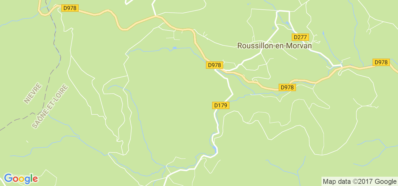 map de la ville de Roussillon-en-Morvan