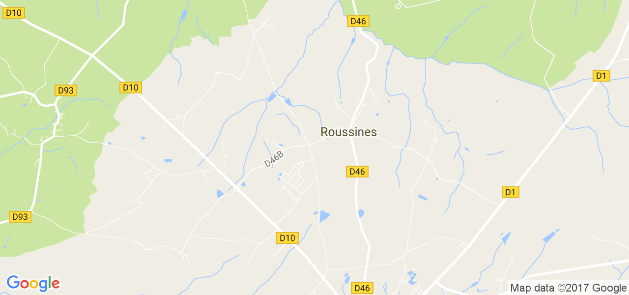 map de la ville de Roussines