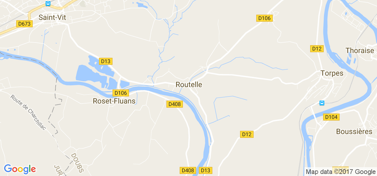 map de la ville de Routelle