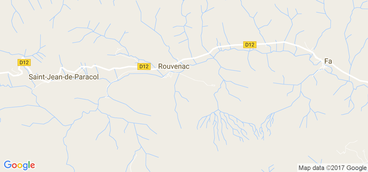 map de la ville de Rouvenac