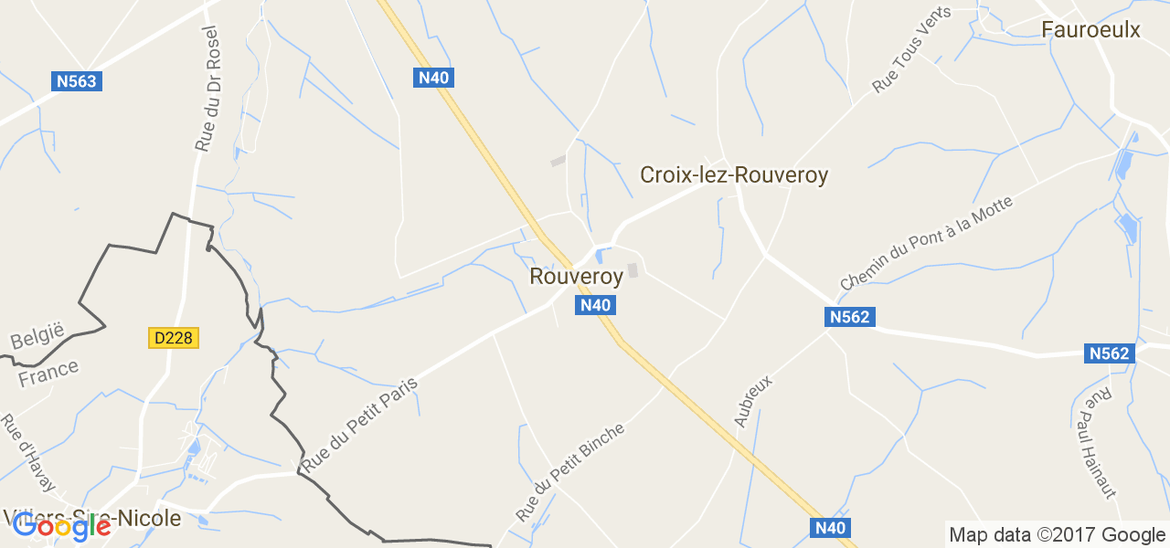 map de la ville de Rouveroy