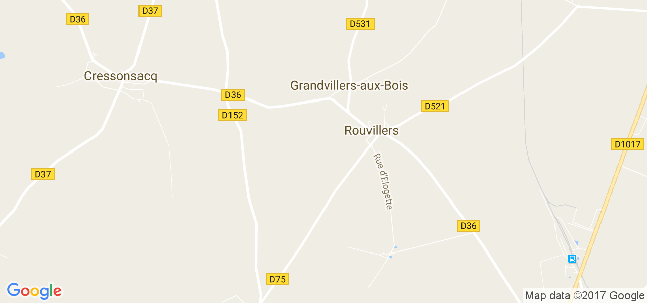 map de la ville de Rouvillers