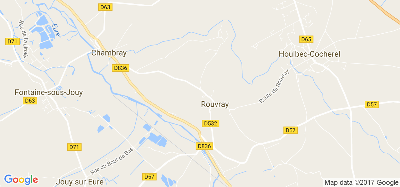 map de la ville de Rouvray