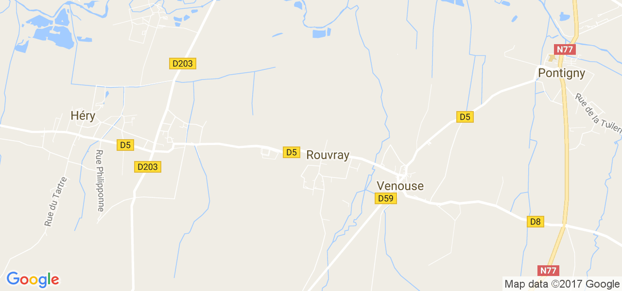 map de la ville de Rouvray