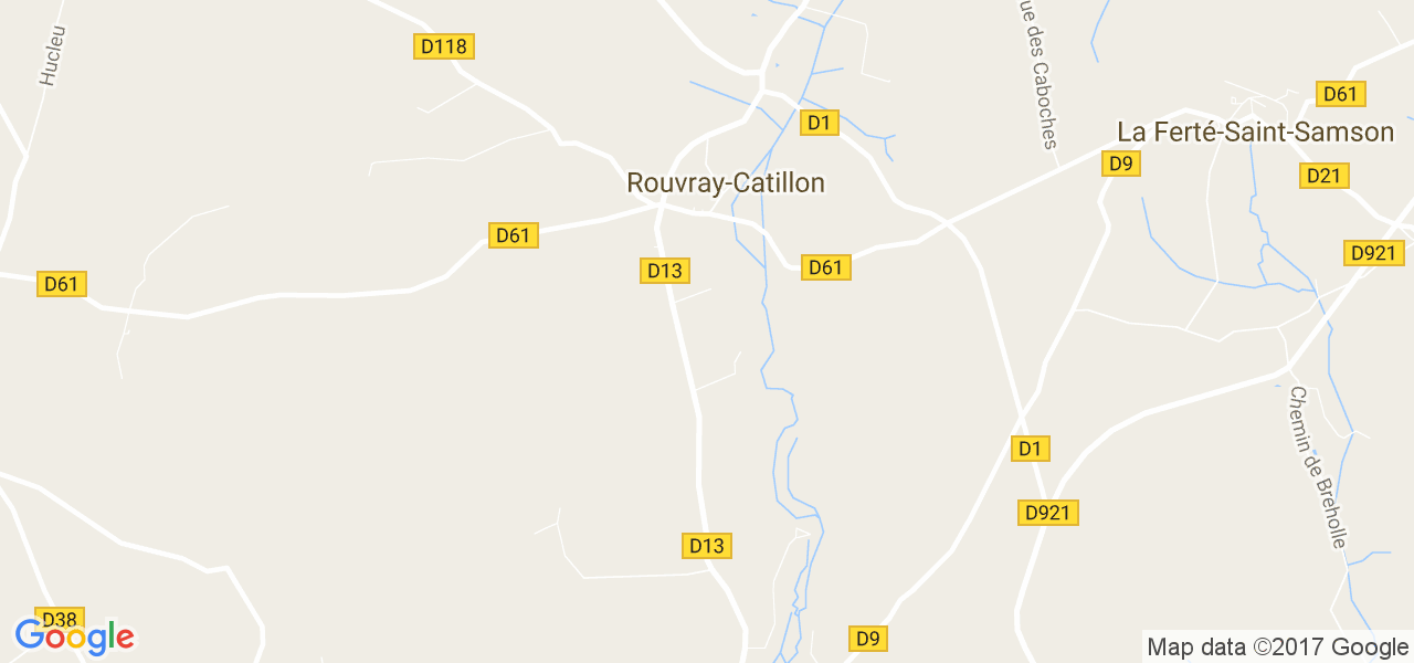 map de la ville de Rouvray-Catillon