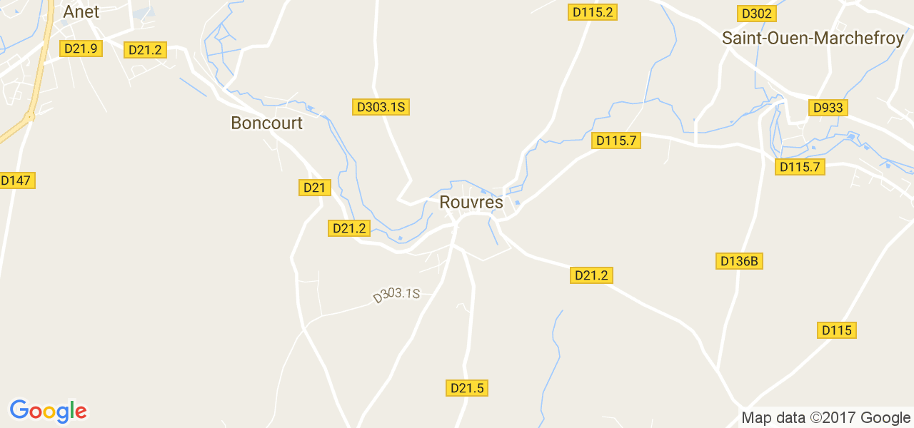 map de la ville de Rouvres