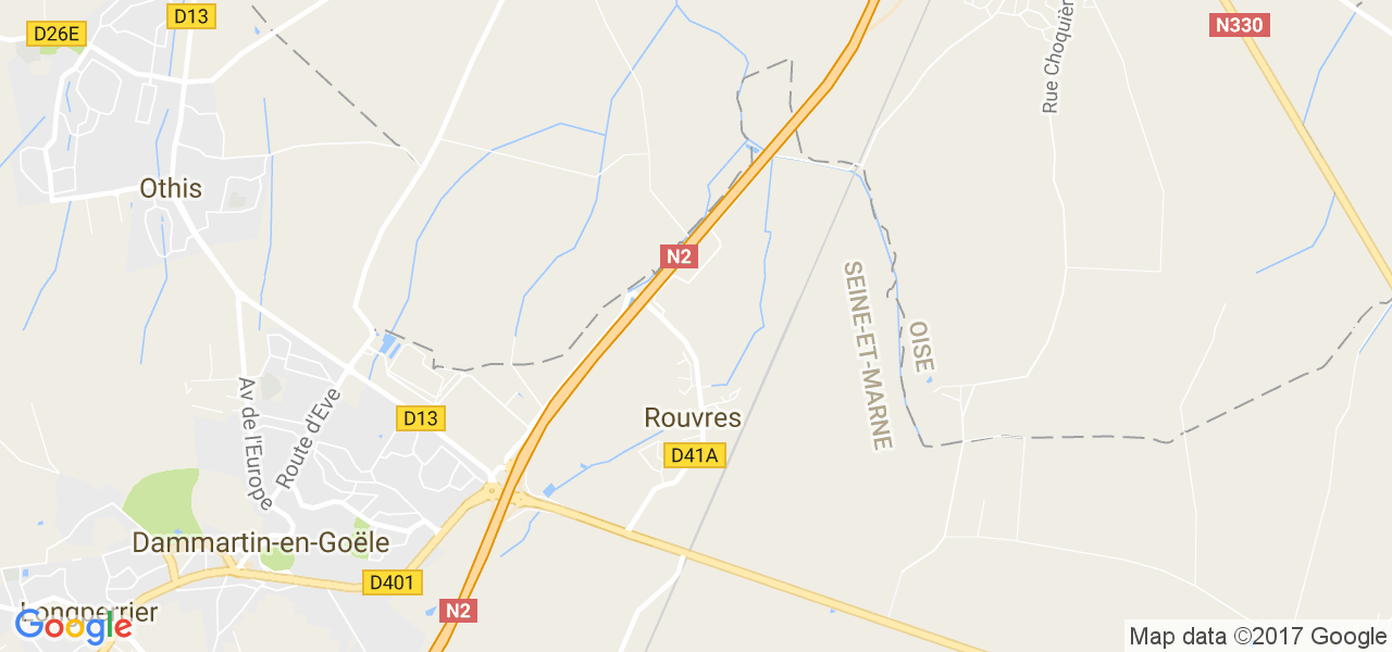 map de la ville de Rouvres