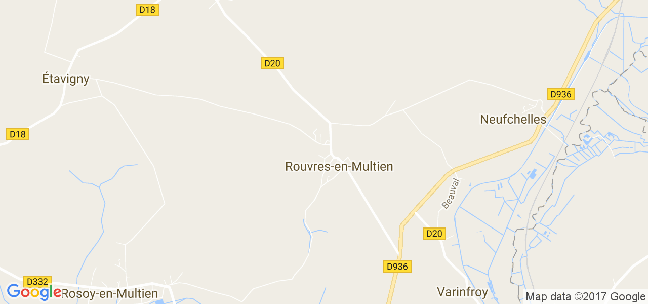 map de la ville de Rouvres-en-Multien