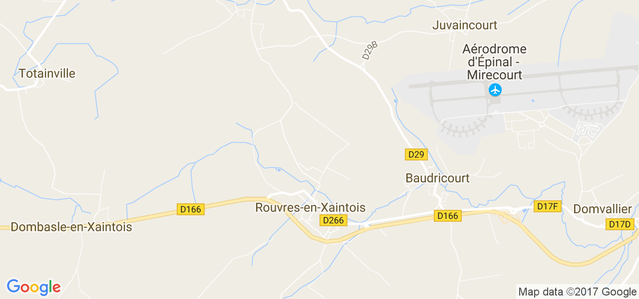 map de la ville de Rouvres-en-Xaintois