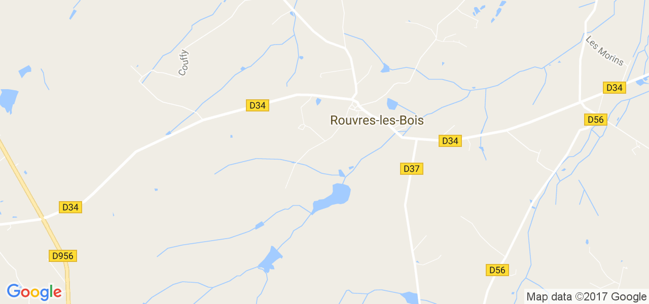 map de la ville de Rouvres-les-Bois