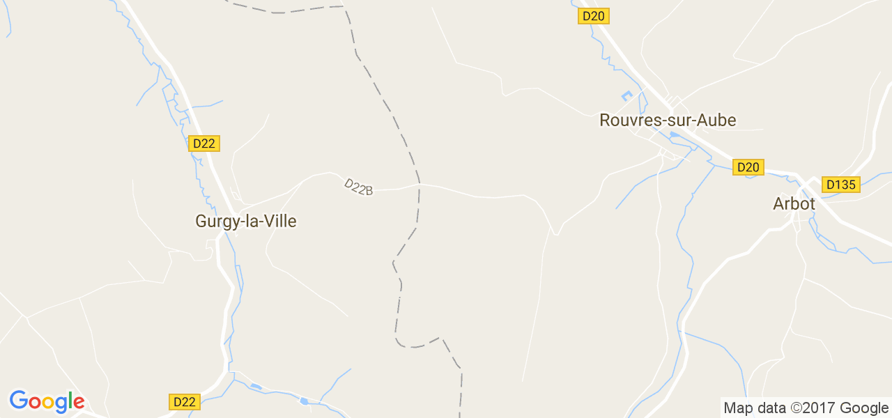 map de la ville de Rouvres-sur-Aube