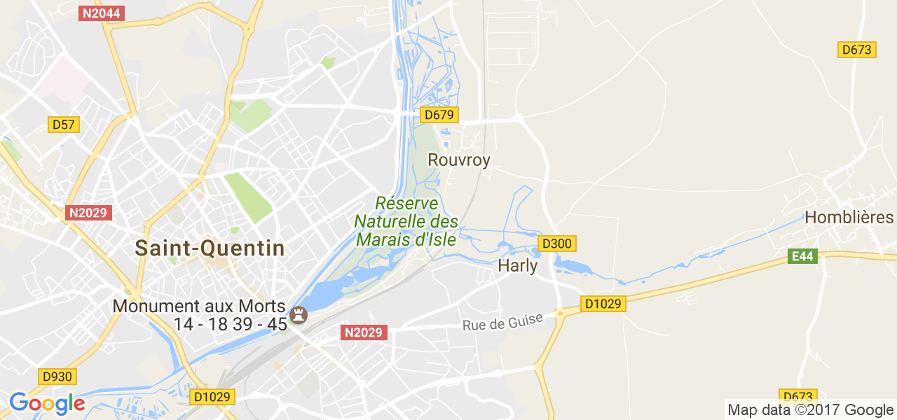 map de la ville de Rouvroy