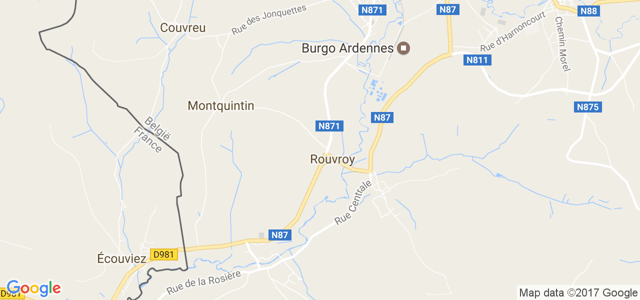 map de la ville de Rouvroy