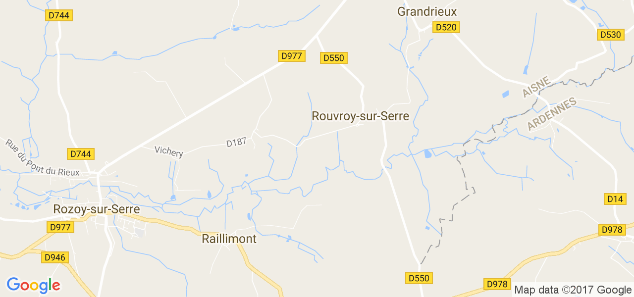 map de la ville de Rouvroy-sur-Serre