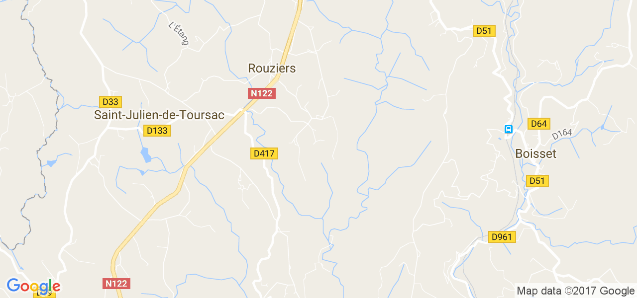 map de la ville de Rouziers