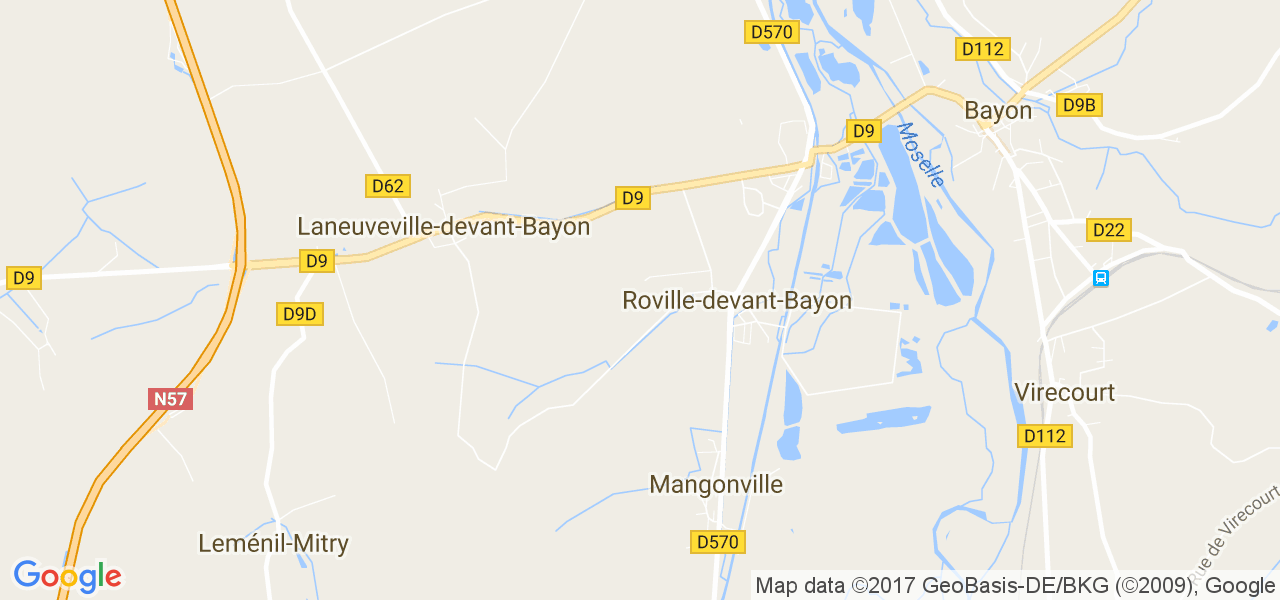 map de la ville de Roville-devant-Bayon