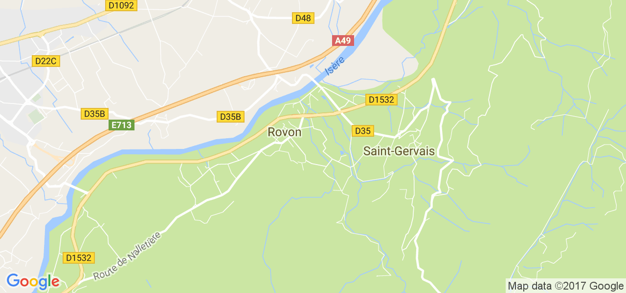 map de la ville de Rovon