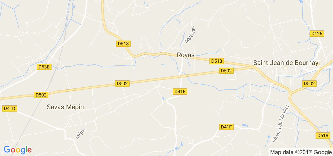 map de la ville de Royas