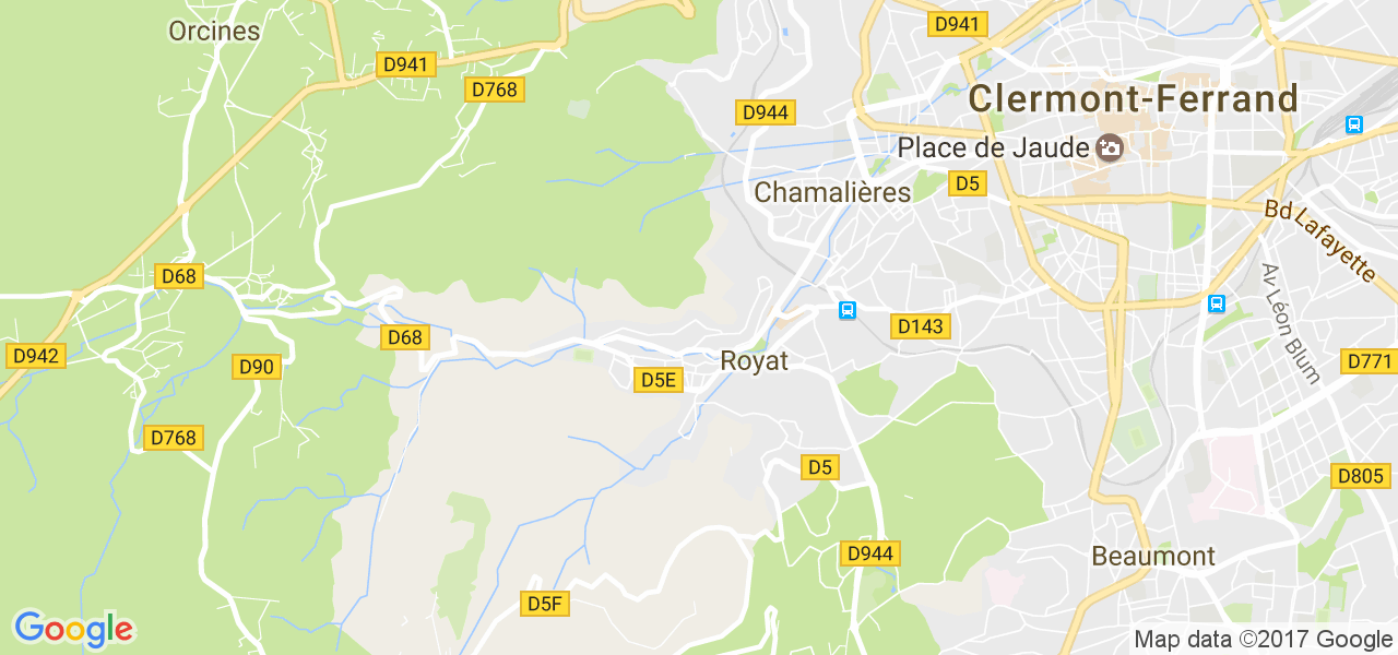 map de la ville de Royat