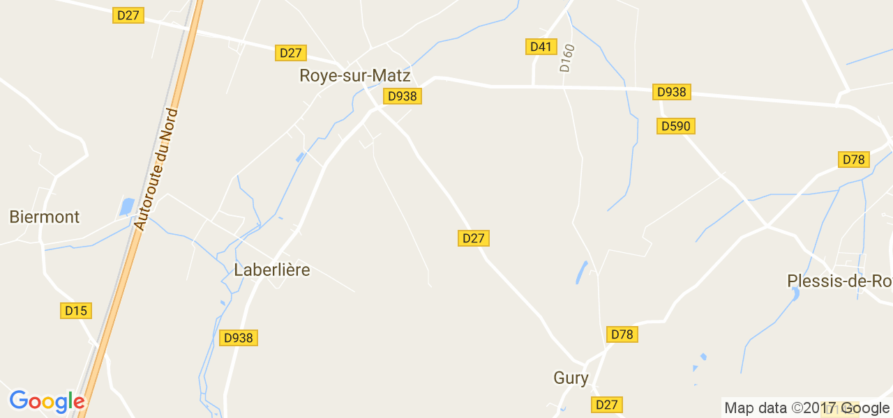 map de la ville de Roye-sur-Matz