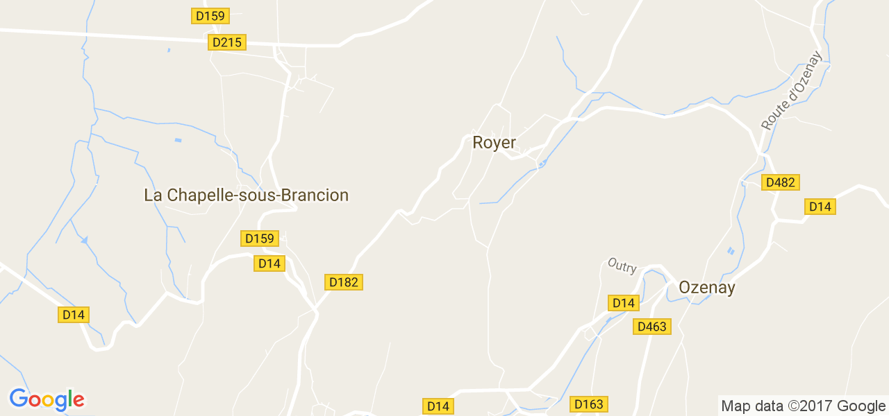 map de la ville de Royer