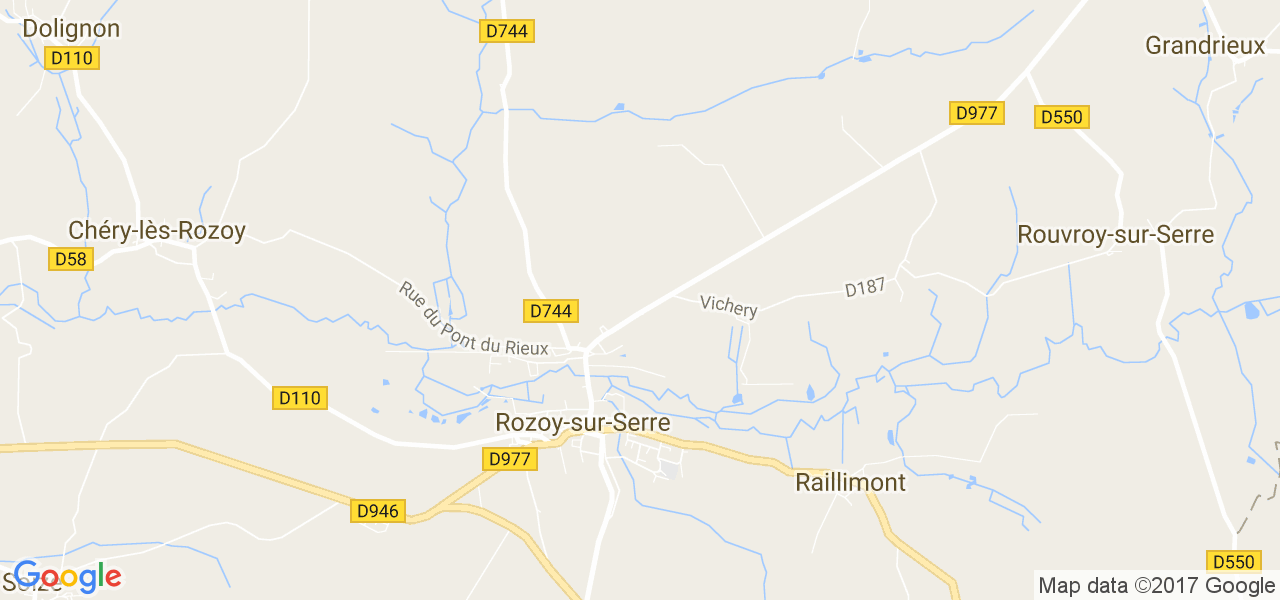 map de la ville de Rozoy-sur-Serre