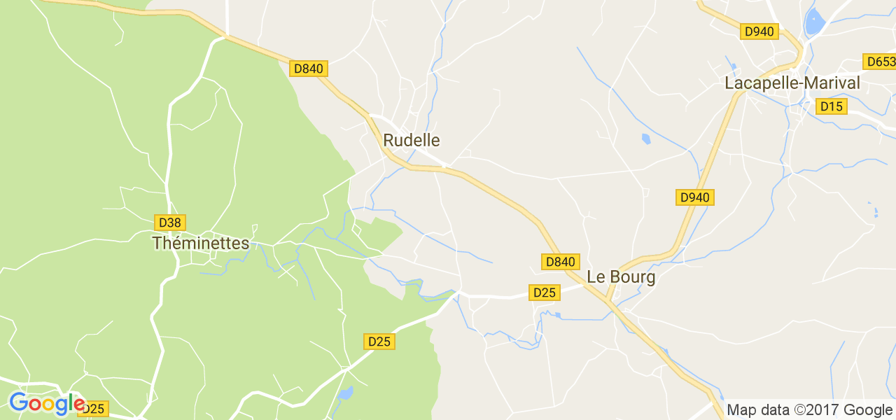 map de la ville de Rudelle