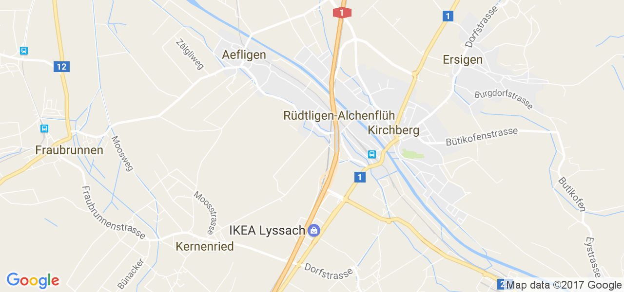 map de la ville de Rüdtligen-Alchenflüh