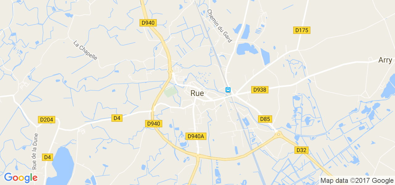 map de la ville de Rue