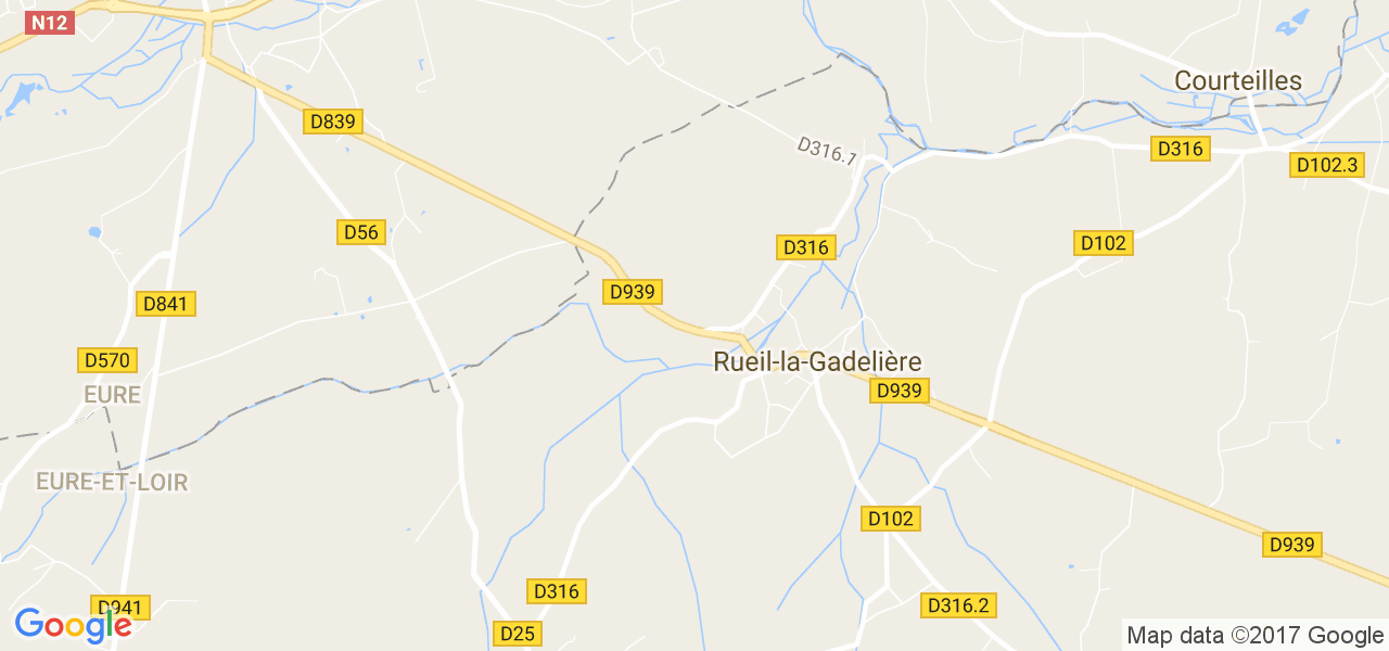 map de la ville de Rueil-la-Gadelière