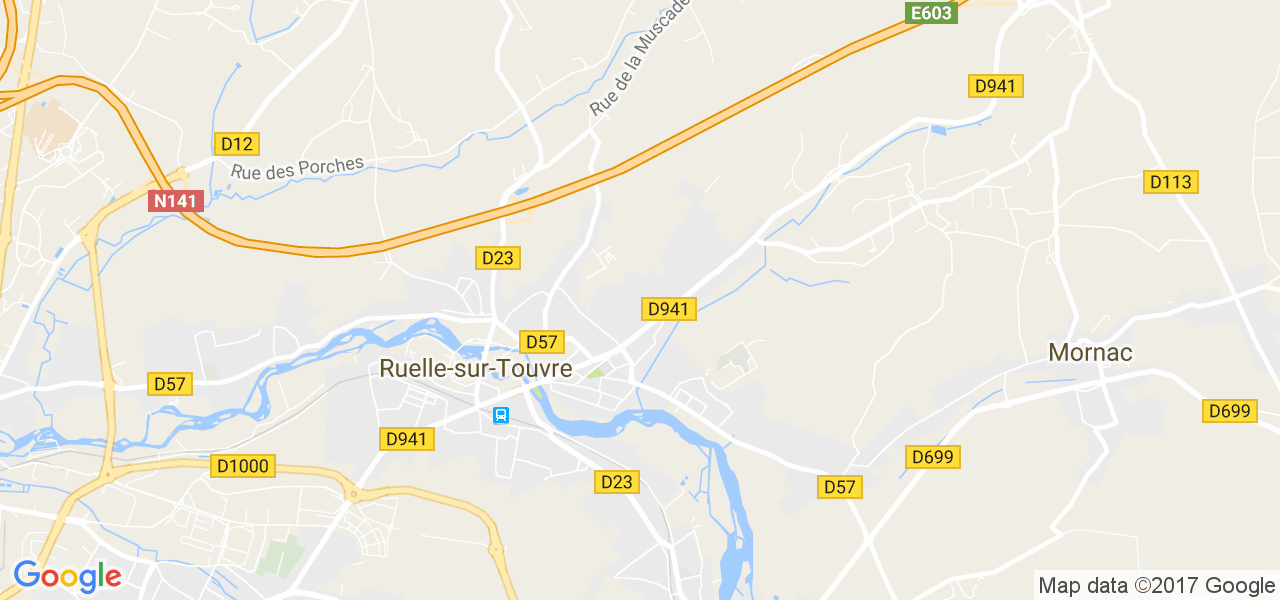 map de la ville de Ruelle-sur-Touvre