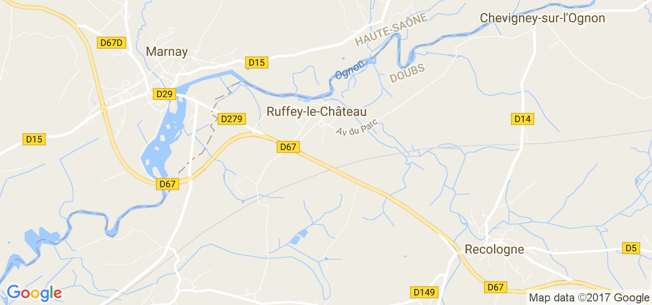 map de la ville de Ruffey-le-Château