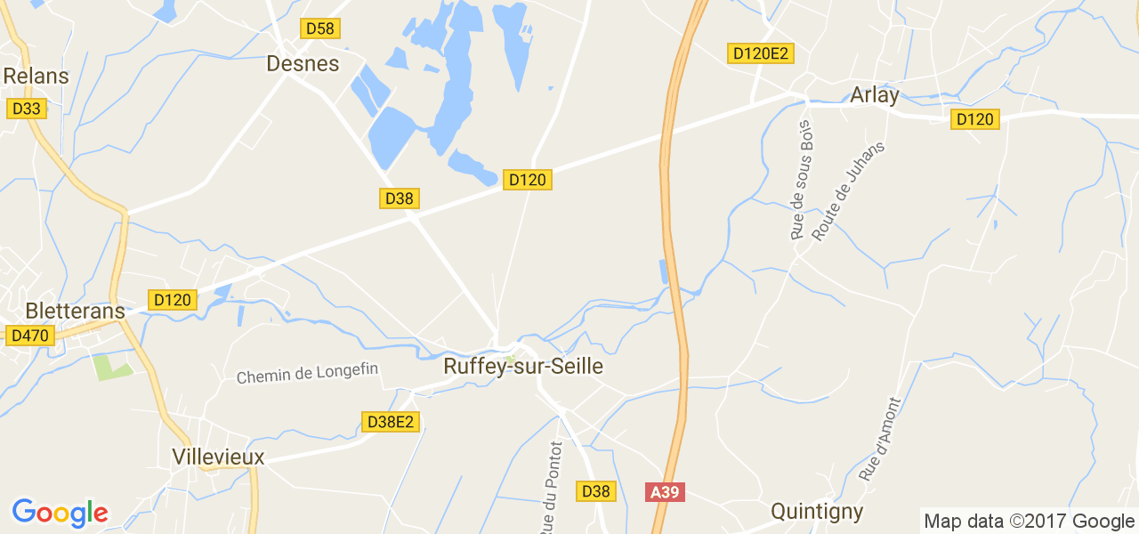 map de la ville de Ruffey-sur-Seille