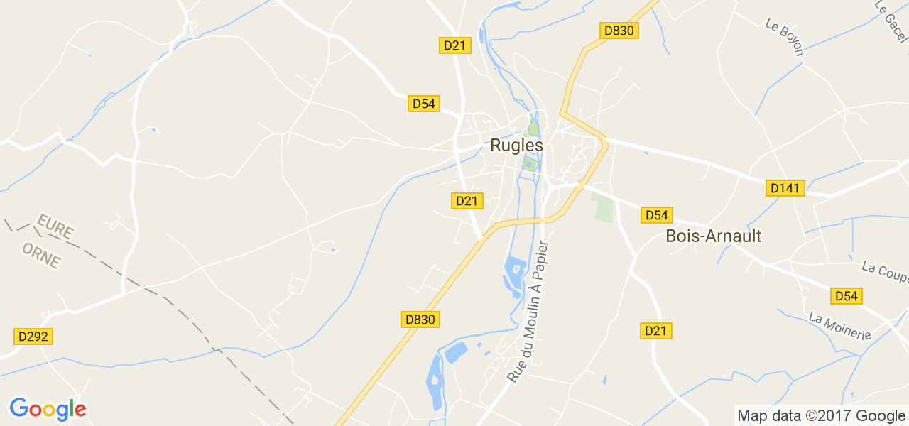 map de la ville de Rugles