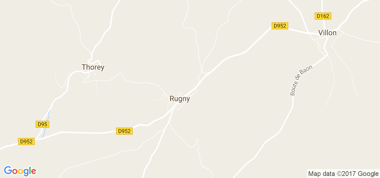 map de la ville de Rugny