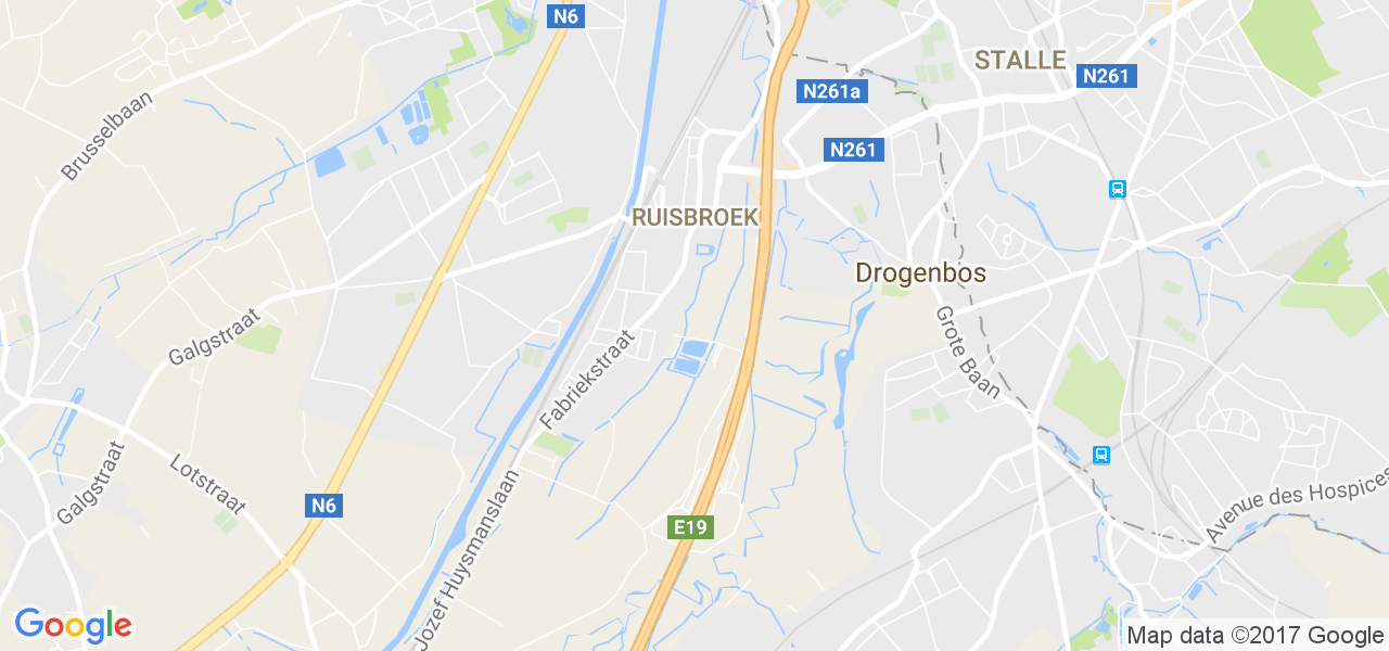 map de la ville de Ruisbroek