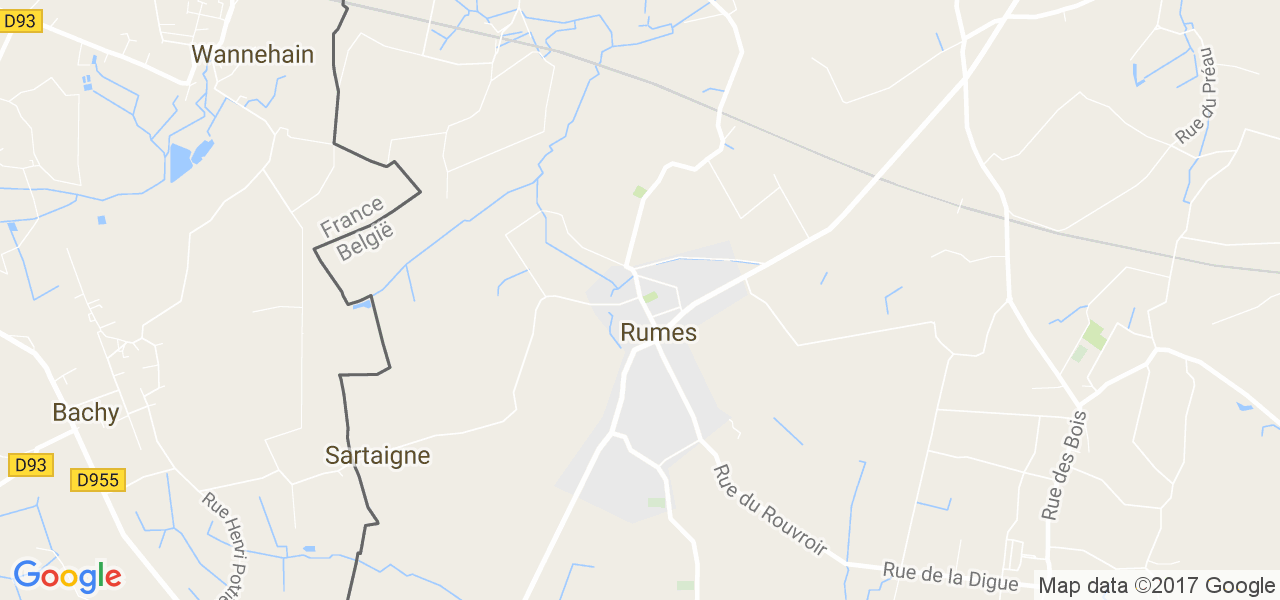 map de la ville de Rumes