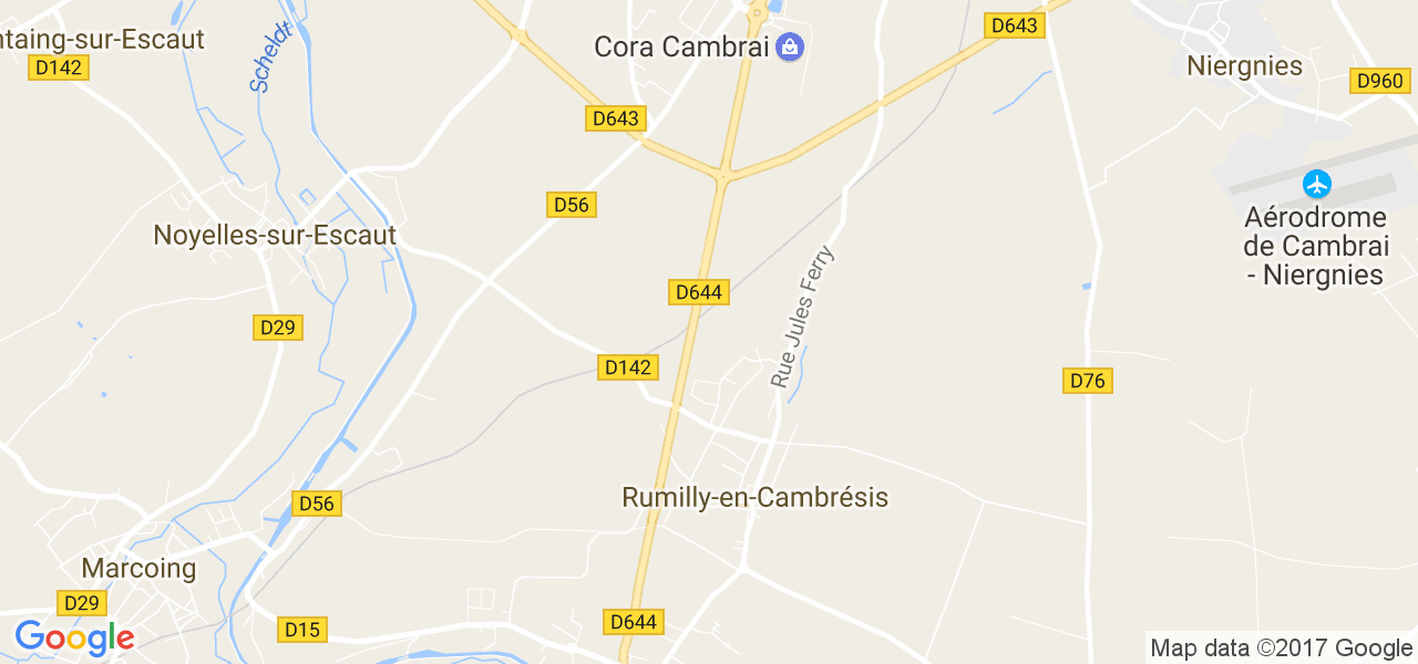 map de la ville de Rumilly-en-Cambrésis